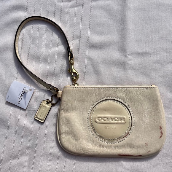 Coach Signature Patch Patent Leather Wristlet - Picture 1 of 11